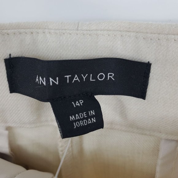 NWT Ann Taylor Petite Pleated Slim Straight Pants in Heathered Flannel 14P - Picture 5 of 8
